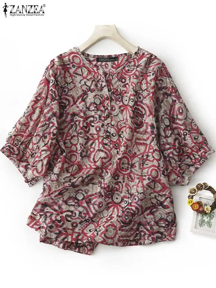 ZANZEA Fashion Retro Shirts Cotton Loose Blouse Printing Office Lady Tops Crew Neck Vintage Women Short Sleeve 2023 Summer Tunic
ZANZEA Fashion Retro Shirts Cotton Loose Blouse Printing Office Lady Tops Crew Neck Vintage Women Short Sleeve 2023 Summer Tunic