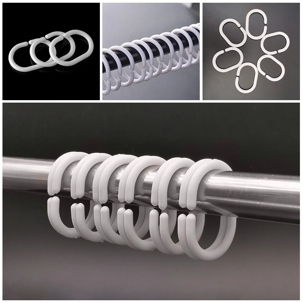 White Shower Curtain Rings Hooks Bathroom Plastic Strong Pole Rail Guide Hanger C Shape Bath Drape Shower Ring Bathroom Hooks
White Shower Curtain Rings Hooks Bathroom Plastic Strong Pole Rail Guide Hanger C Shape Bath Drape Shower Ring Bathroom Hooks