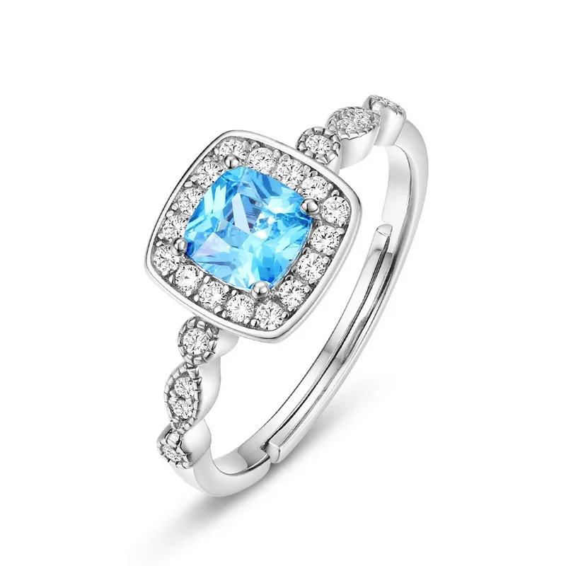 Trendy Lake Blue Zircon Geometric 925 Silver Ring Fashion Resizable Jewelry Gift
Trendy Lake Blue Zircon Geometric 925 Silver Ring Fashion Resizable Jewelry Gift