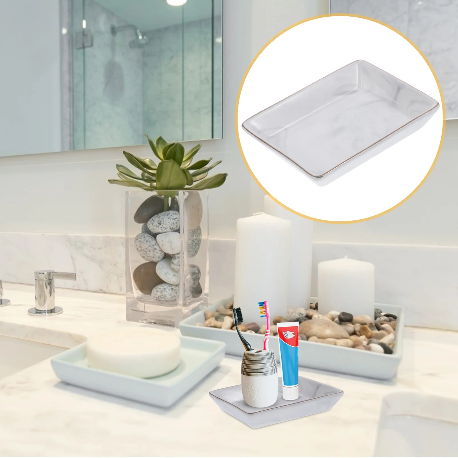 1pc Jewelry Display Tray Jewelry Tray Practical Marbling Ceramic Salver for Store
1pc Jewelry Display Tray Jewelry Tray Practical Marbling Ceramic Salver for Store