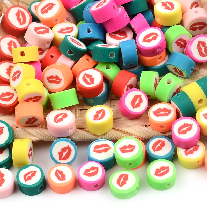 30pcs/Lot Lips Pattern Polymer Clay Beads Loose Chips Spacer Beads For Jewelry Making DIY Bracelet Accessories
30pcs/Lot Lips Pattern Polymer Clay Beads Loose Chips Spacer Beads For Jewelry Making DIY Bracelet Accessories
