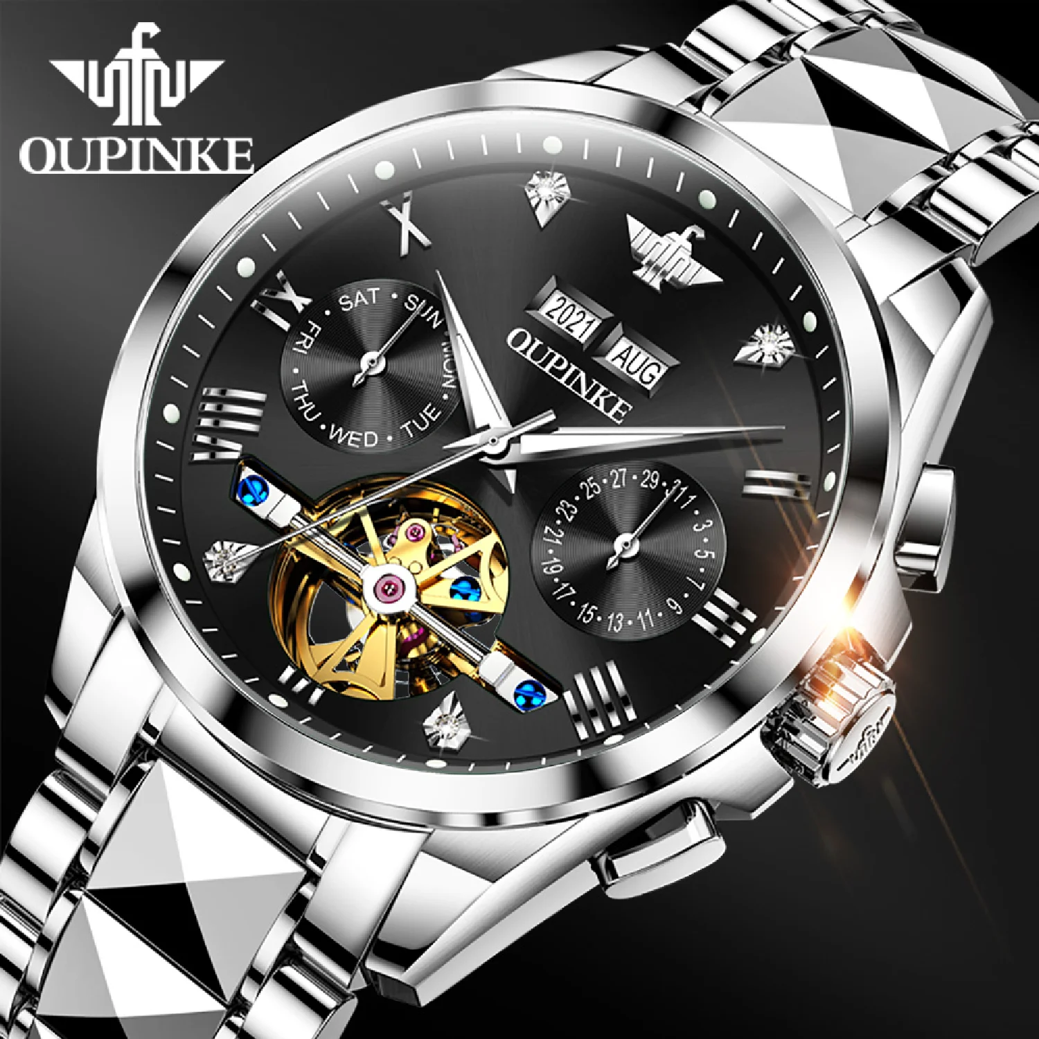 OUPINKE Original Automatic Watch for Men Mechanical Sapphire Mirror Waterproof Watches Luxury Brand Stainless Steel Wristwatch
OUPINKE Original Automatic Watch for Men Mechanical Sapphire Mirror Waterproof Watches Luxury Brand Stainless Steel Wristwatch