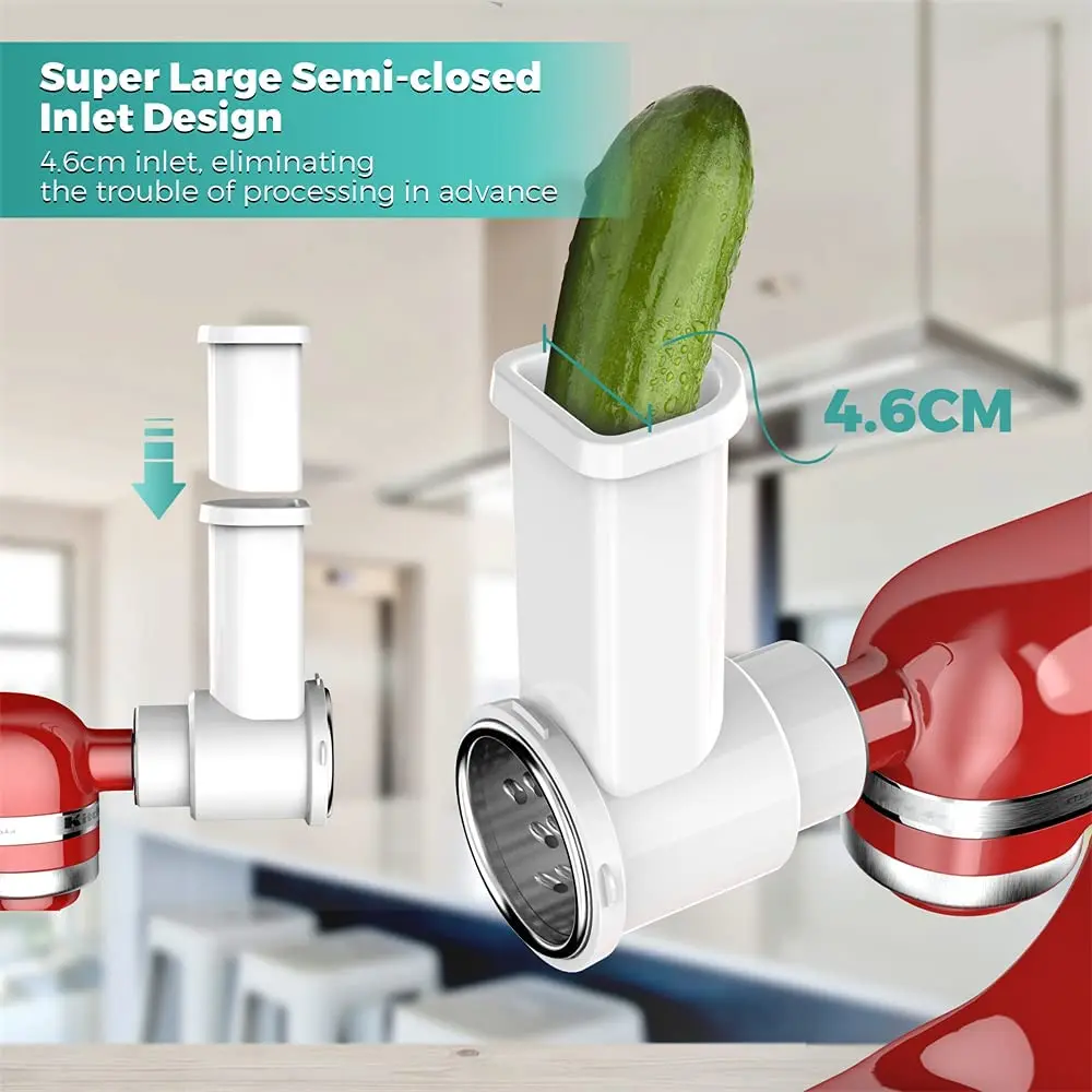 Slicer Shredder Attachments, Fresh Prep Vegetable Slicer for Kitchenaid Stand Mixer, Salad Maker with Cleaning Brush
Slicer Shredder Attachments, Fresh Prep Vegetable Slicer for Kitchenaid Stand Mixer, Salad Maker with Cleaning Brush