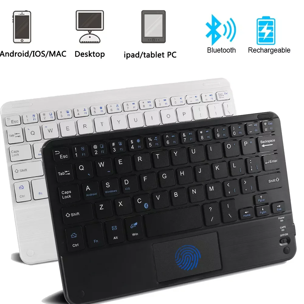 Bluetooth Keyboard Ultra-slim Wireless Keyboards with Touch Pad Charging Keypad For Android Windows iOS Phone Tablet Laptop
Bluetooth Keyboard Ultra-slim Wireless Keyboards with Touch Pad Charging Keypad For Android Windows iOS Phone Tablet Laptop