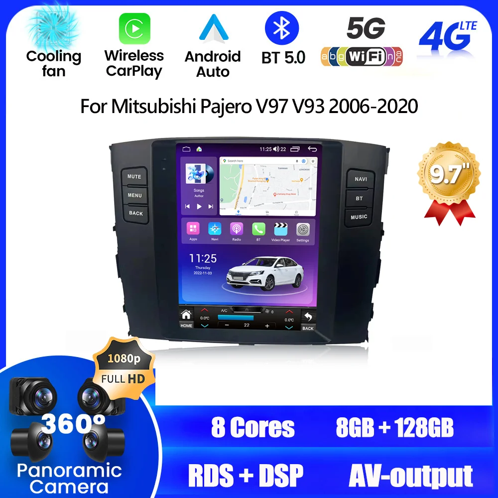 For Tesla Style Screen 8+128G Car Radio For Mitsubishi Pajero V97 V93 2006-2020 GPS Multimedia Video Player Carplay Android Auto
For Tesla Style Screen 8+128G Car Radio For Mitsubishi Pajero V97 V93 2006-2020 GPS Multimedia Video Player Carplay Android Auto