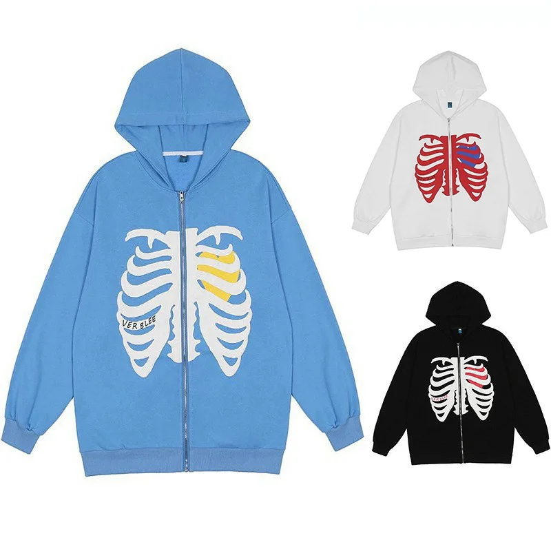 Skull Print Hoodies for Women Vintage Long Sleeve Pockets Zipper Hooded Jacket Fashion Loose Streetwear Couple Casual Sweatshirt
Skull Print Hoodies for Women Vintage Long Sleeve Pockets Zipper Hooded Jacket Fashion Loose Streetwear Couple Casual Sweatshirt