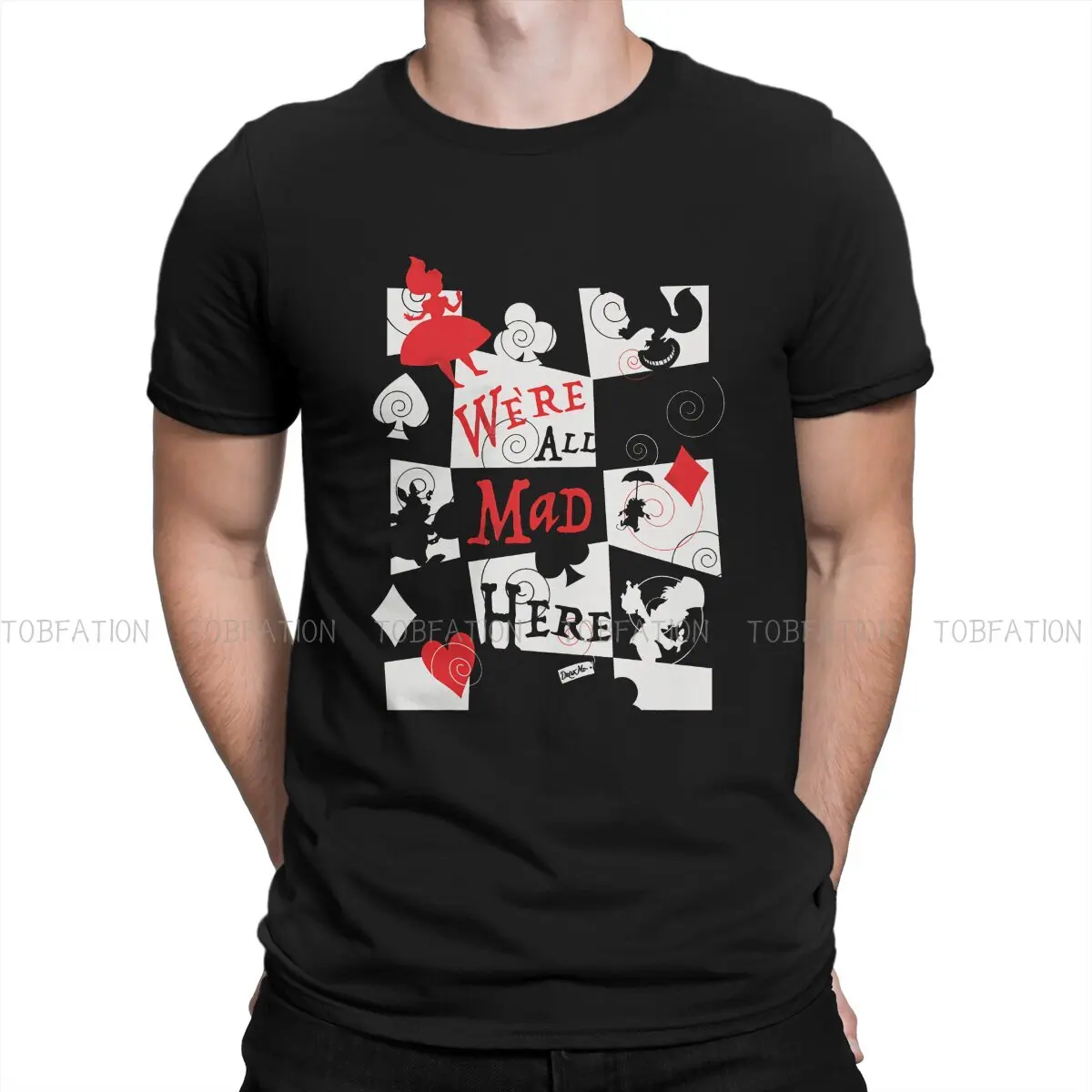Футболка We are All Mad Here для мужчин, одежда из фильма «Алиса в стране чудес» Disney, новинка, футболка из 100% хлопка, мягкая свободная футболка с принтом
Футболка We are All Mad Here для мужчин, одежда из фильма «Алиса в стране чудес» Disney, новинка, футболка из 100% хлопка, мягкая свободная футболка с принтом