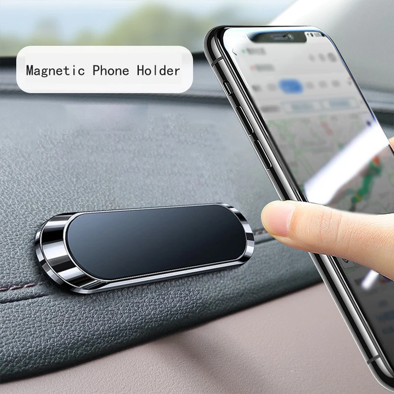 Держатель для телефона в автомобиле Simple Mini Strip Shape Magnetic Car Phone Holder Accessories 9*2.4MMN40 Strong Magnets Nano-markless Glue on.