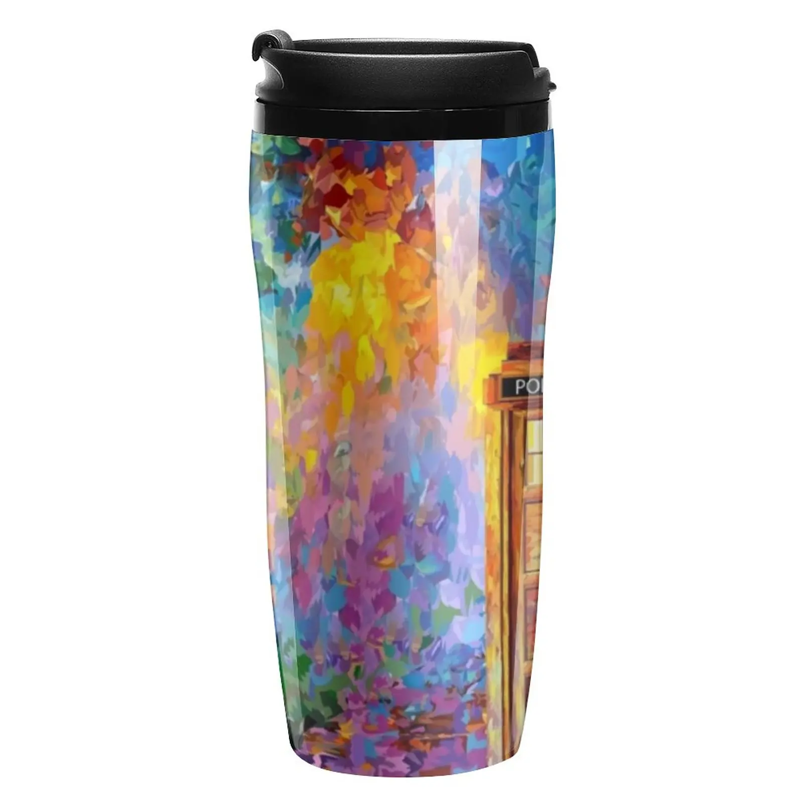 

Кофе-кружка Rainbow Splash to Go с абстрактным художественным принтом для кемпинга, пластиковая Термокружка 350 мл