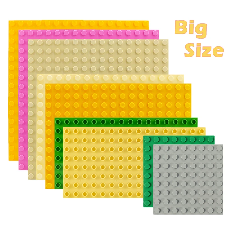 

9 Sizes Big Building Plastic Blocks Base Plates Assembly Figures Comptatible Large Bricks Classic Baseplates Children Kids Toys