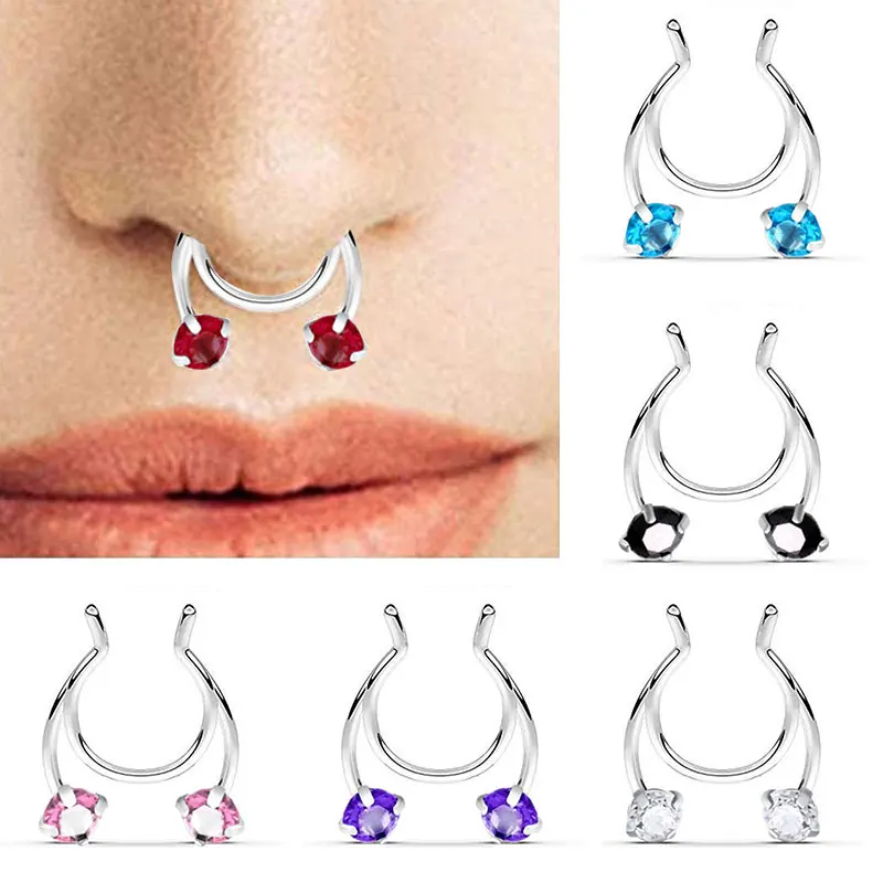 Nose Clip With Crystal Nasal Septum False Nose Rings Septums Piercing Jewelry Hip Hop Rock Stainless Steel Fashion Hoop Ring
Nose Clip With Crystal Nasal Septum False Nose Rings Septums Piercing Jewelry Hip Hop Rock Stainless Steel Fashion Hoop Ring