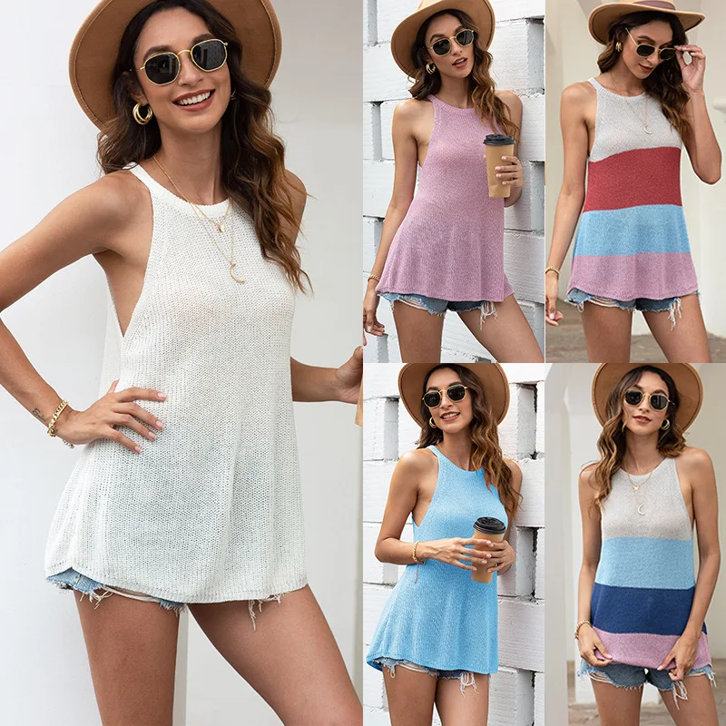 2022 summer new products beach smock European and American casual solid color sleeveless sweater loose A version vest sweater
2022 summer new products beach smock European and American casual solid color sleeveless sweater loose A version vest sweater