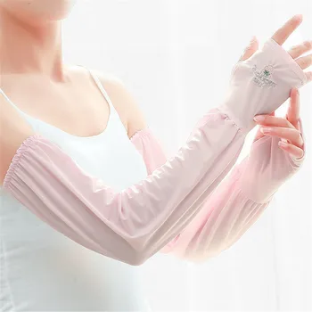 New Summer Ice Silk Long Gloves Thin Sleeves Outdoor Sun Protection Elastic Sleeve For Women Men Driving Riding Sunscreen Sleeve
