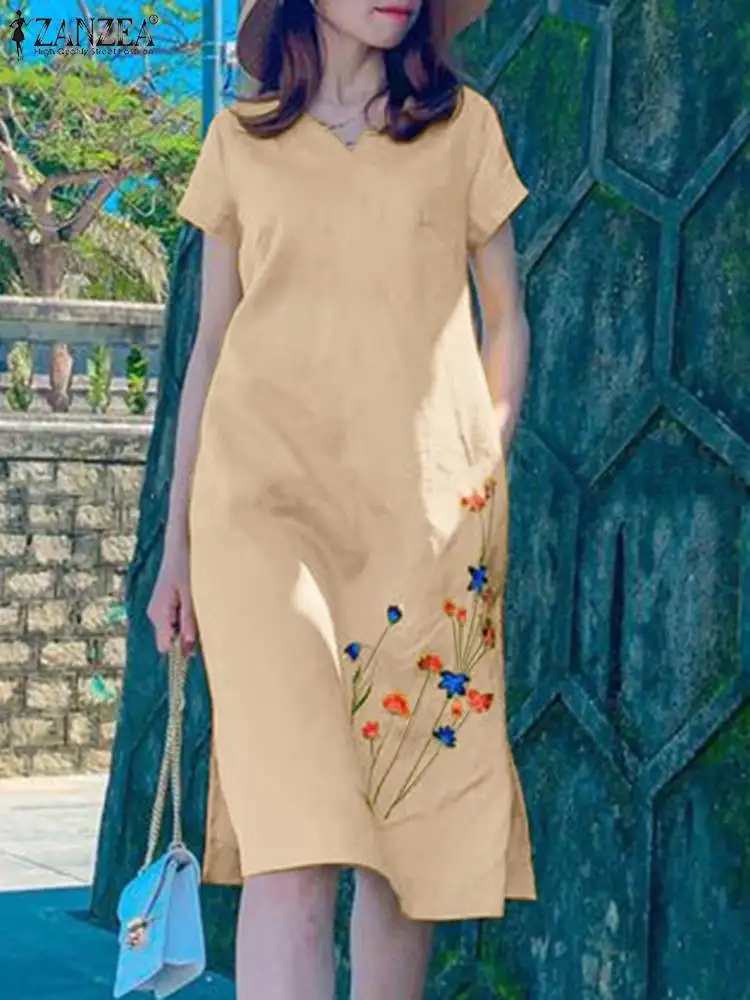 2023 ZANZEA Summer Short Sleeve Dress Women Robe Femme Party Vestidos Fashion V Neck Casual Holiday Floral Embroidery Sundress
2023 ZANZEA Summer Short Sleeve Dress Women Robe Femme Party Vestidos Fashion V Neck Casual Holiday Floral Embroidery Sundress