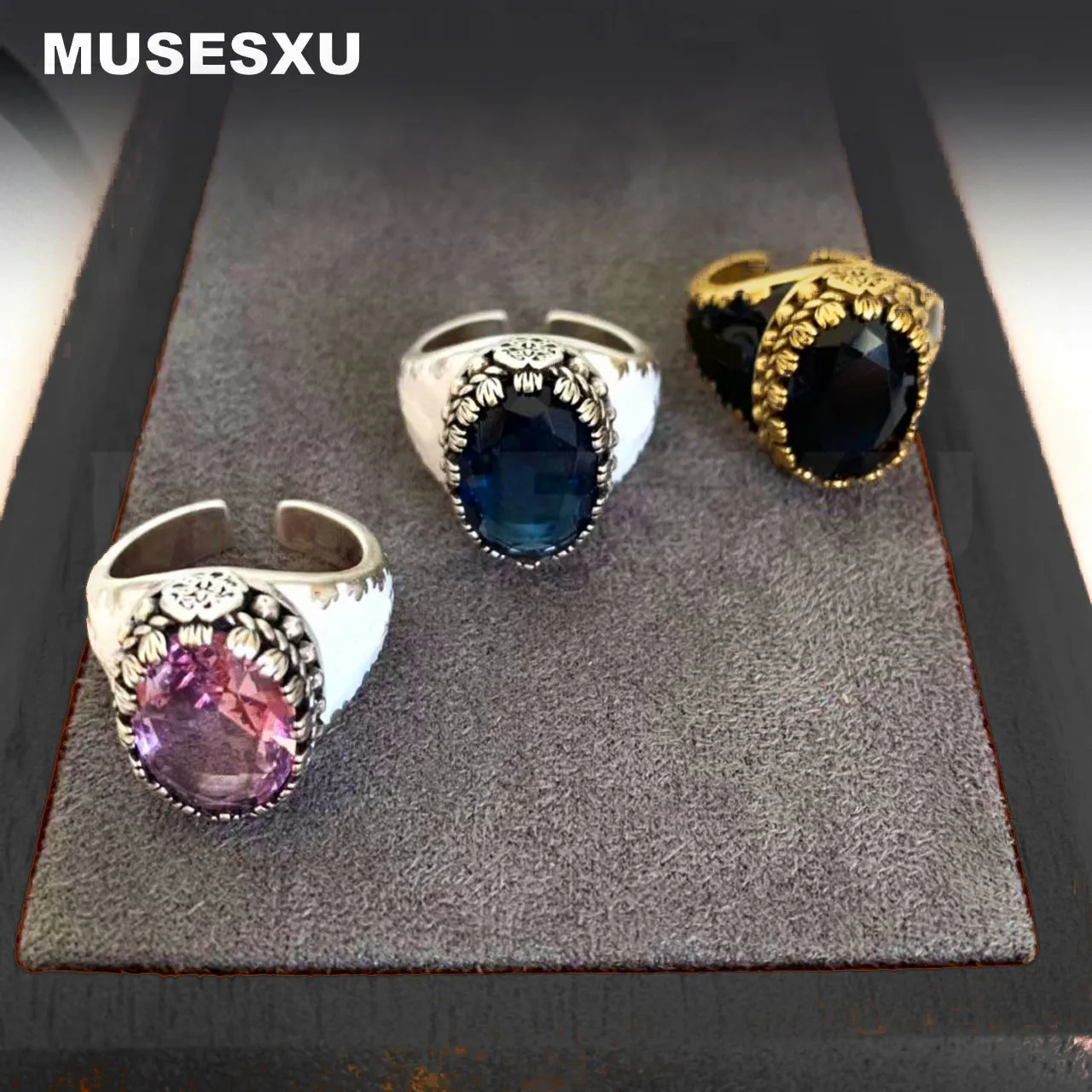 New Style Jewelry & Accessories Luxury Brand Inlaid Pink & Blue & Black Large Zircon Open Ring For Women's & Man's Party Gifts
New Style Jewelry & Accessories Luxury Brand Inlaid Pink & Blue & Black Large Zircon Open Ring For Women's & Man's Party Gifts