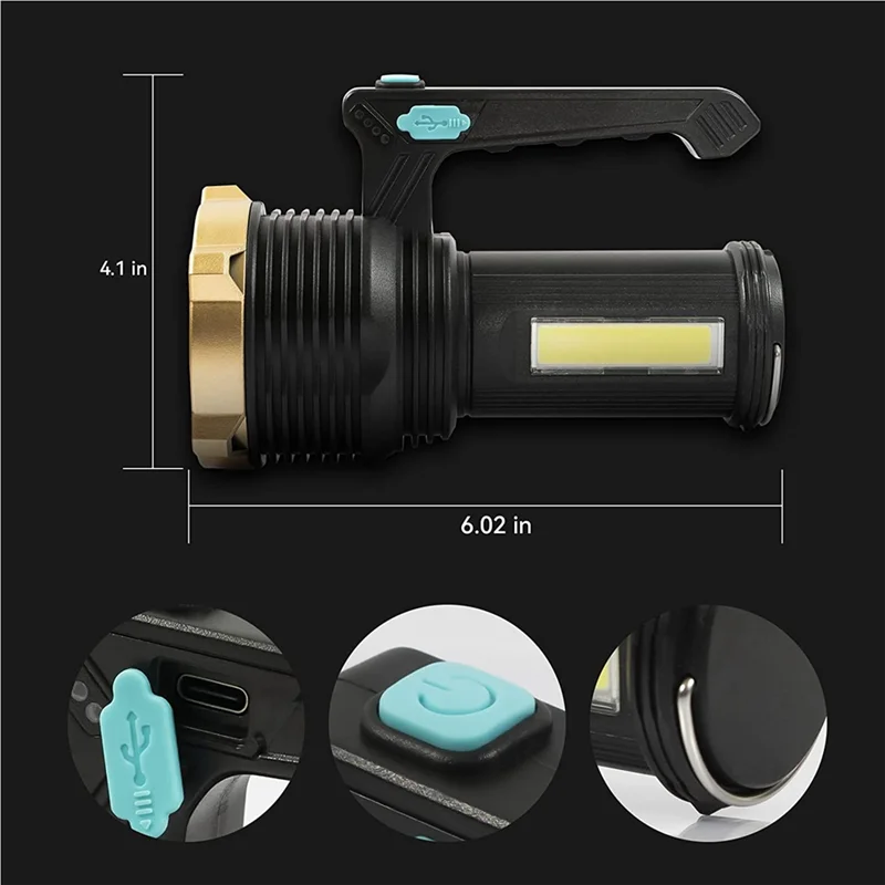 Rechargeable Spotlight Hand Helashlighld Ft Searchlight, Outdoor Flashlight with 1000 Lumen LED Spotlight Flashlight
Rechargeable Spotlight Hand Helashlighld Ft Searchlight, Outdoor Flashlight with 1000 Lumen LED Spotlight Flashlight