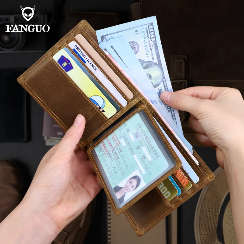 Cow Leather Men Wallets with Coin Pocket Vintage Male Purse Function Brown Genuine Leather Men Wallet with Card Holders
Cow Leather Men Wallets with Coin Pocket Vintage Male Purse Function Brown Genuine Leather Men Wallet with Card Holders