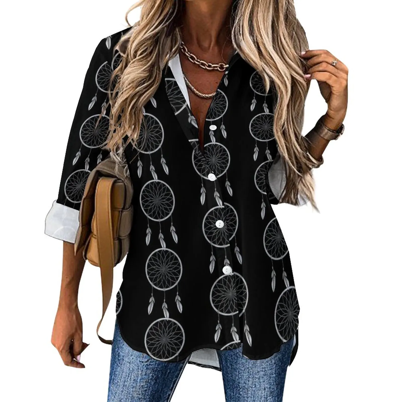 Dream Catcher Blouse Thunder Print Trendy Graphic Casual Blouses Women Streetwear Shirt Summer Long-Sleeve Oversized Top
Dream Catcher Blouse Thunder Print Trendy Graphic Casual Blouses Women Streetwear Shirt Summer Long-Sleeve Oversized Top