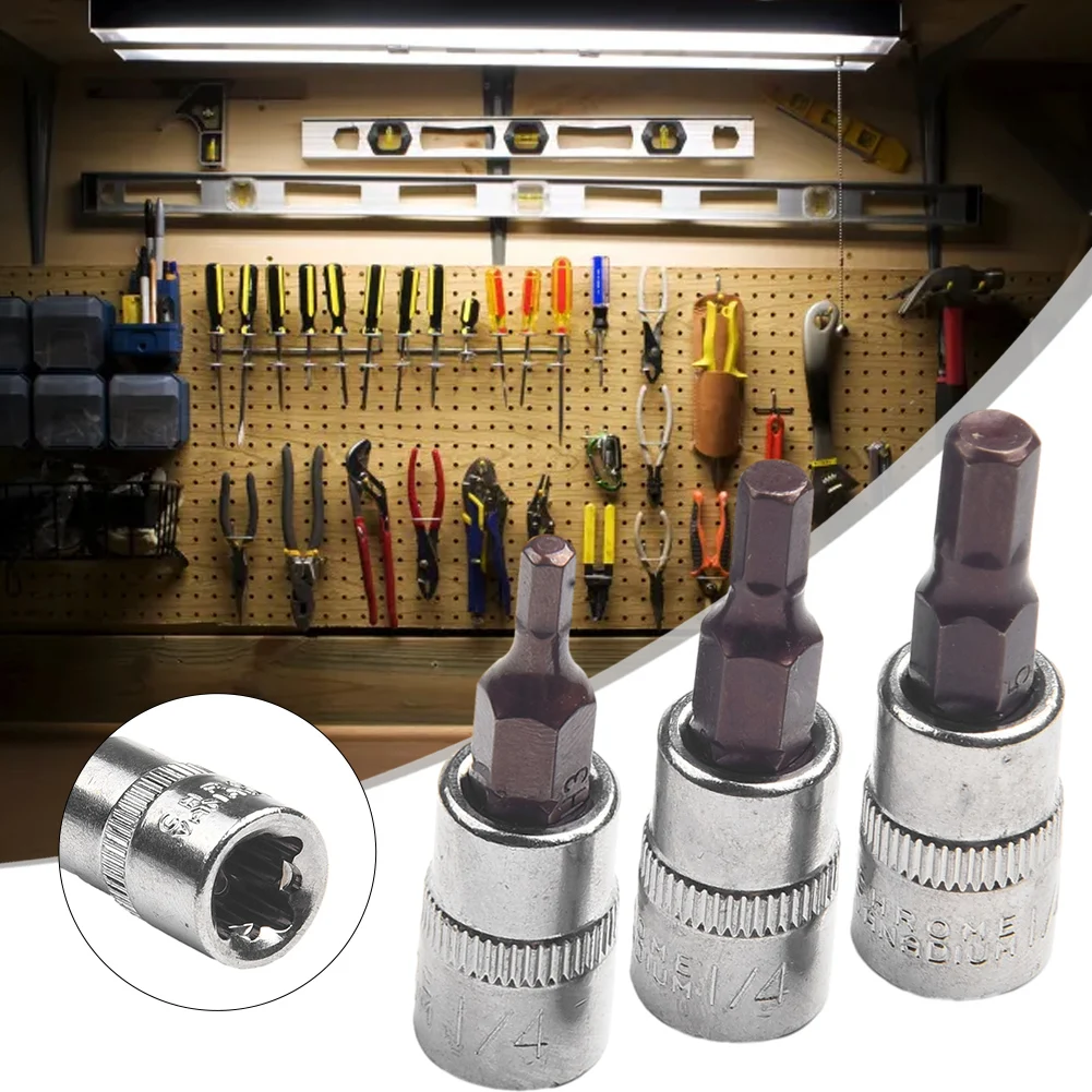 Drive Socket Screwdriver Bit Replacement Accessories Silver 1/4 Inch 3Pcs Chrome Vanadium Steel H3 H4 H5 H6 H7
Drive Socket Screwdriver Bit Replacement Accessories Silver 1/4 Inch 3Pcs Chrome Vanadium Steel H3 H4 H5 H6 H7