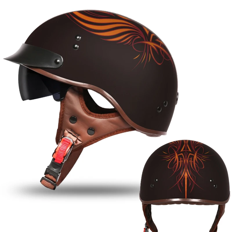 Motorcycle Helmet Men's and Women's Retro Electric Locomotive Autumn and Winter Personalized Fashion Half Helmet
Motorcycle Helmet Men's and Women's Retro Electric Locomotive Autumn and Winter Personalized Fashion Half Helmet