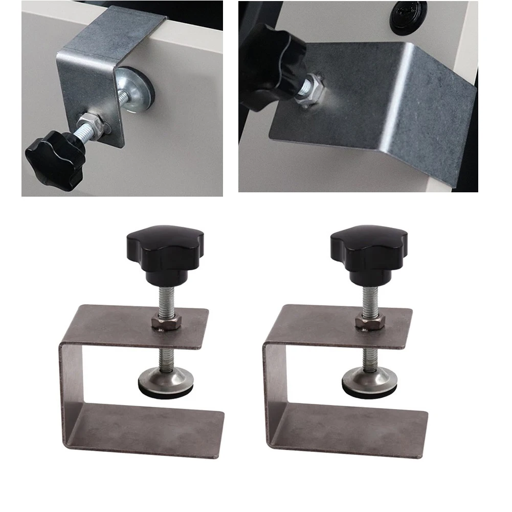 

2PCS Drawer Front Installation Fixing Clamp Hardware Jig Mounting Clip Fasten Stainless Steel Home Improvement Woodworking Tool