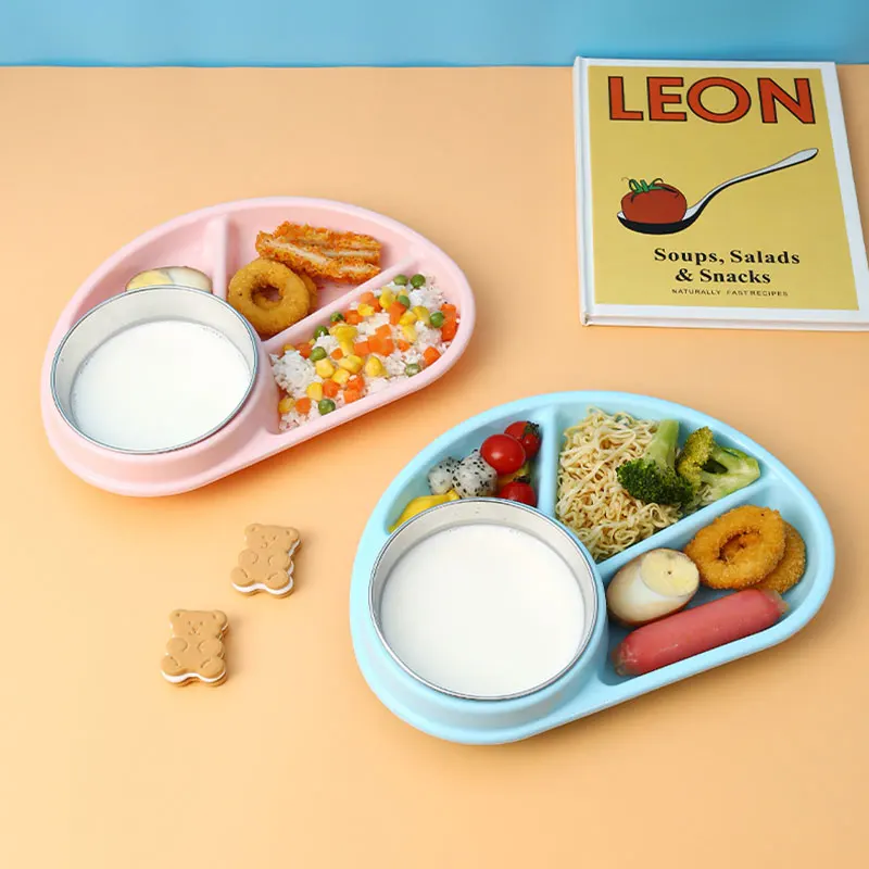 

Посуда для малышей, младенцев, мультяшная обеденная тарелка, экологически отдельные детские тарелки для еды, детская посуда, посуда, поднос
