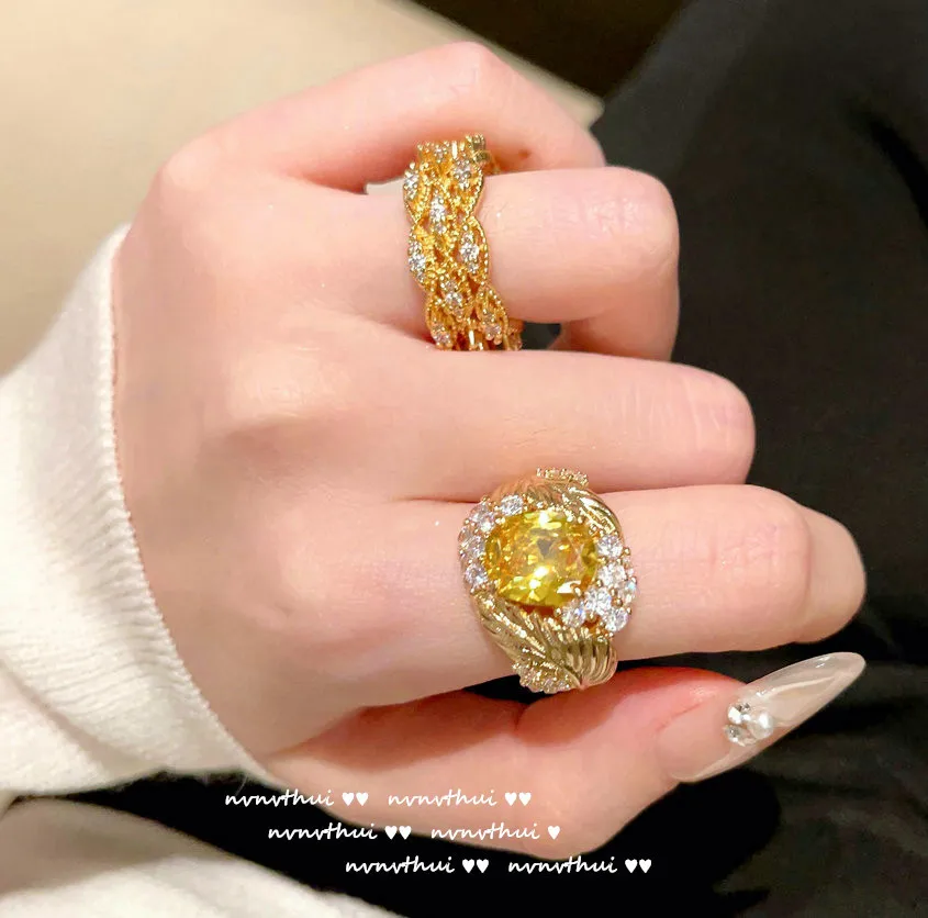 JitDoo Adjustable Big Bling Yelllow Zircon Stone Golden Color Charming Ring for Women Wedding Engagement Jewelry 2023 New Trend
JitDoo Adjustable Big Bling Yelllow Zircon Stone Golden Color Charming Ring for Women Wedding Engagement Jewelry 2023 New Trend