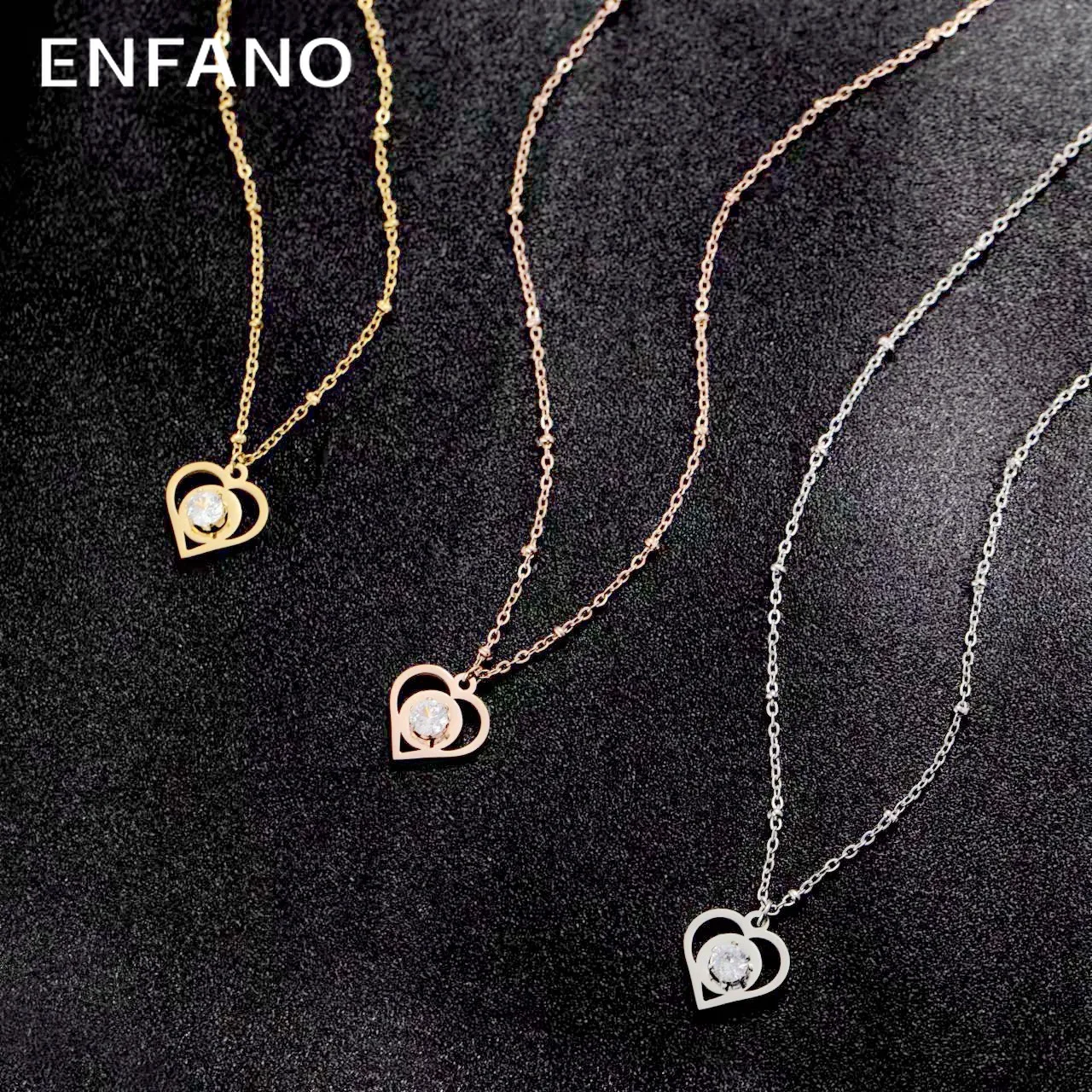 Enfano Fashion All-Match Love Necklace Female Heart-Shaped Pendant Couple Popular Romantic
Enfano Fashion All-Match Love Necklace Female Heart-Shaped Pendant Couple Popular Romantic