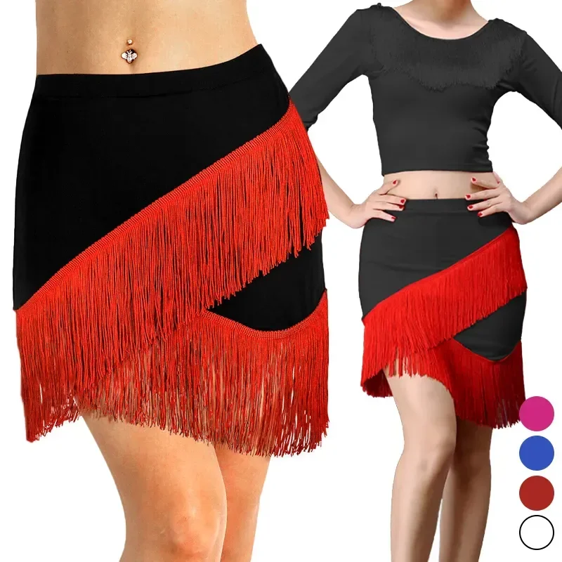 

Fringes Tassels Mini Skirt Ballroom Latin Tango Salsa Dancewear Dress Samba Chacha Dancing Skirts Stage Wear