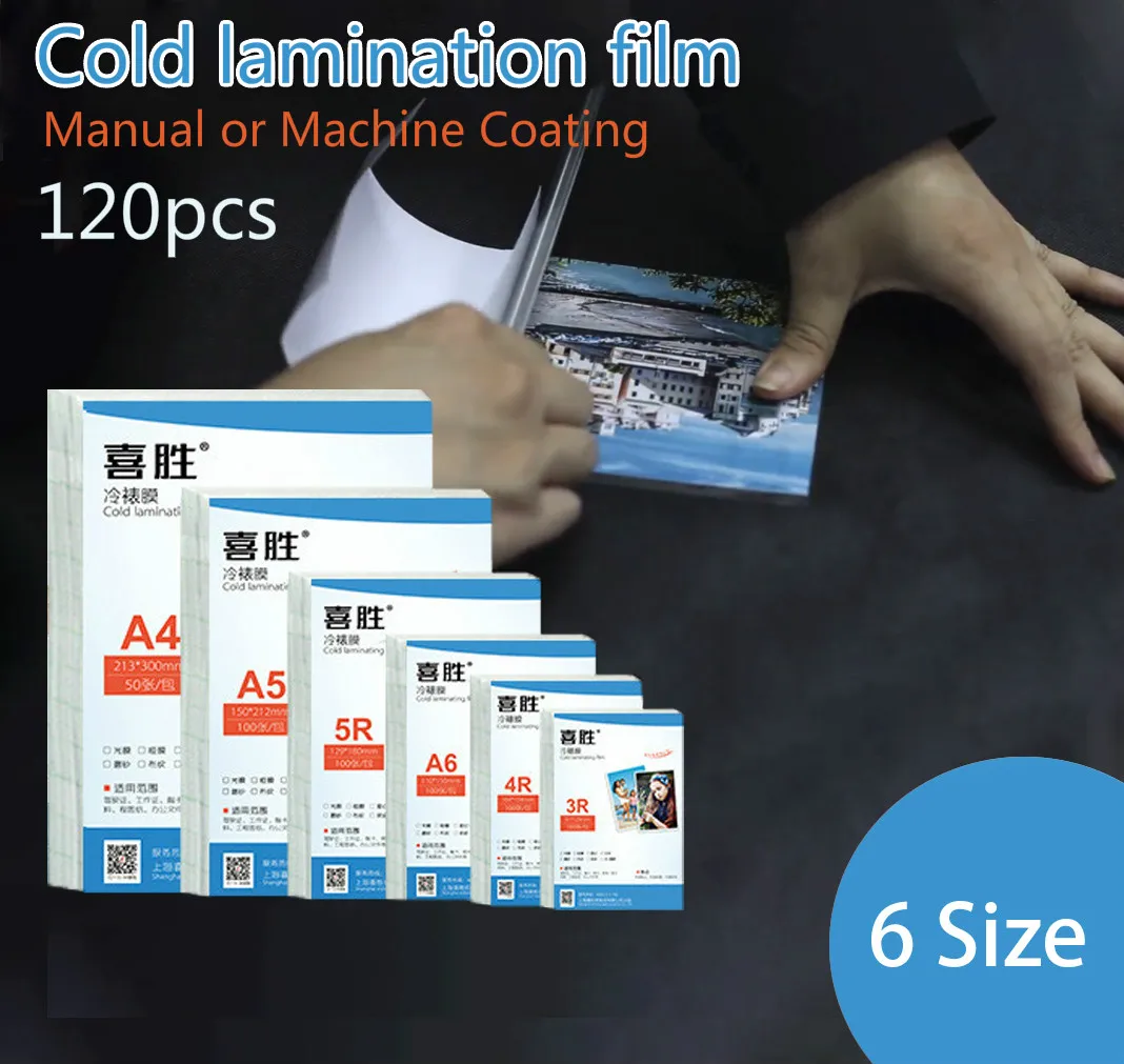 6 Size 120pcs Cold Lamination Film 6 7 5 Inch A4 PVC Transparent Photographic Hand and Machine Manual Specimen Film Placement
6 Size 120pcs Cold Lamination Film 6 7 5 Inch A4 PVC Transparent Photographic Hand and Machine Manual Specimen Film Placement