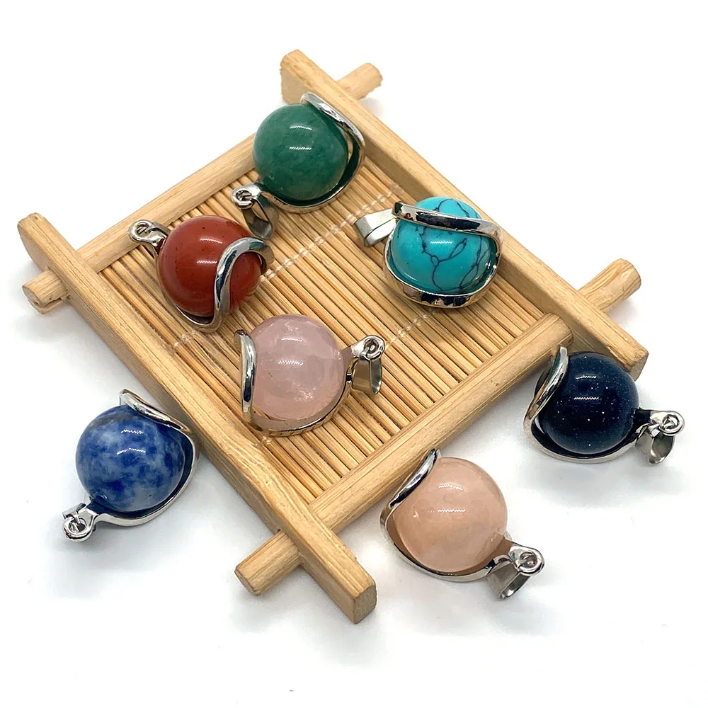 Fashion Natural Stone Hold Ball Pendant Rose Quartz Agate Green Aventurine Ball Pendant Necklace Handmade Charm Accessories 
Fashion Natural Stone Hold Ball Pendant Rose Quartz Agate Green Aventurine Ball Pendant Necklace Handmade Charm Accessories