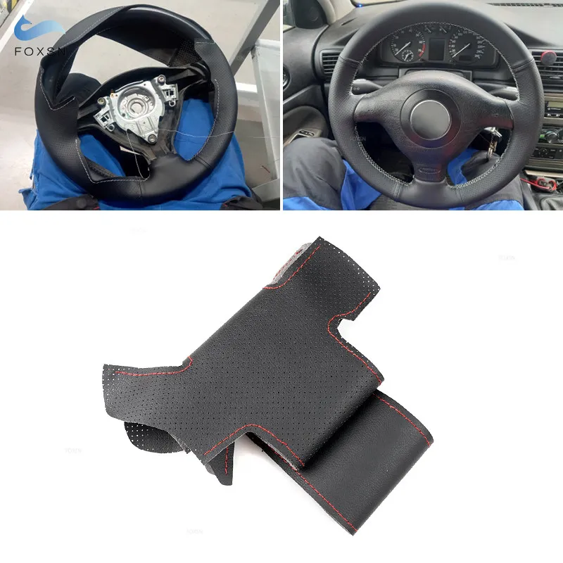 Black-red line Perforated Leather Cover For VW Golf 4 MK4 Passat B5 1996-2005 DIY Hand Sewing Leather Steering Wheel Cover Trim
Black-red line Perforated Leather Cover For VW Golf 4 MK4 Passat B5 1996-2005 DIY Hand Sewing Leather Steering Wheel Cover Trim