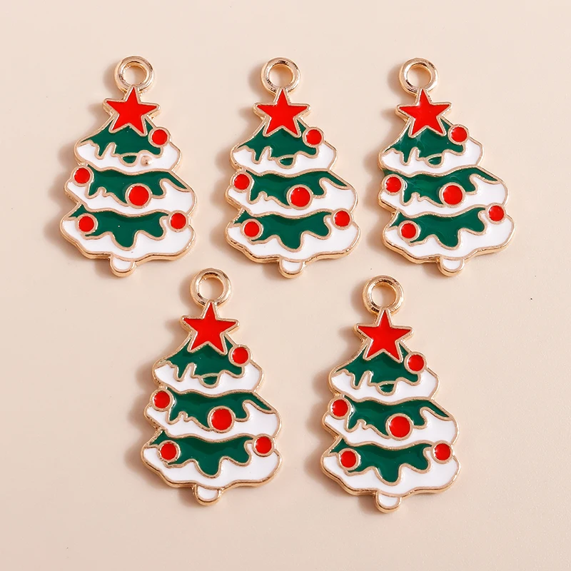 10pcs New Enamel Christmas Pine Tree Charms for Drop Earrings Pendants Necklaces Handmade Bracelets Jewelry Making Accessories
10pcs New Enamel Christmas Pine Tree Charms for Drop Earrings Pendants Necklaces Handmade Bracelets Jewelry Making Accessories