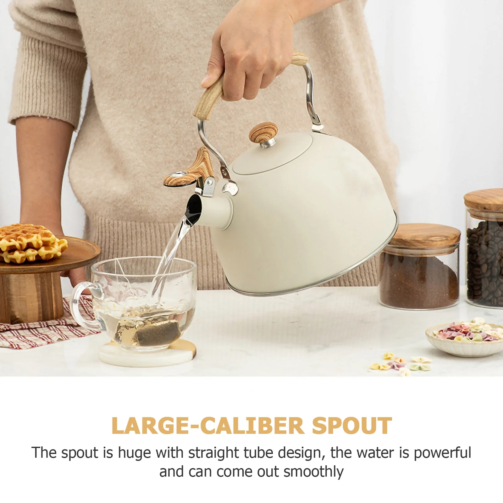 Stainless Steel Kettle Wood Handle Tea Pot Coffee Thickened Teakettle Kitchen Gadget Teakettles
Stainless Steel Kettle Wood Handle Tea Pot Coffee Thickened Teakettle Kitchen Gadget Teakettles