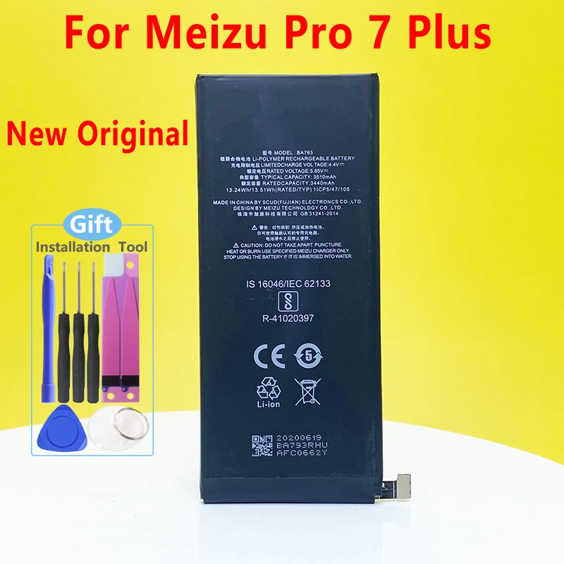 Новые оригинальные батареи BA793 для Meizu Pro 7 Plus батарея M793H/M793M/M793Q M793 серия 3510 мАч + Подарочные инструменты
Новые оригинальные батареи BA793 для Meizu Pro 7 Plus батарея M793H/M793M/M793Q M793 серия 3510 мАч + Подарочные инструменты
