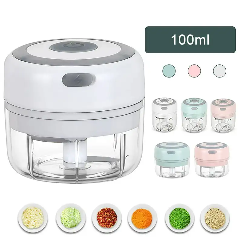 

Garlic Chopper, Food Slicer And Mini Food Processor, Mincer For Onion Chili Fruits Ginger Meat Nuts Pepper Vegetable,White