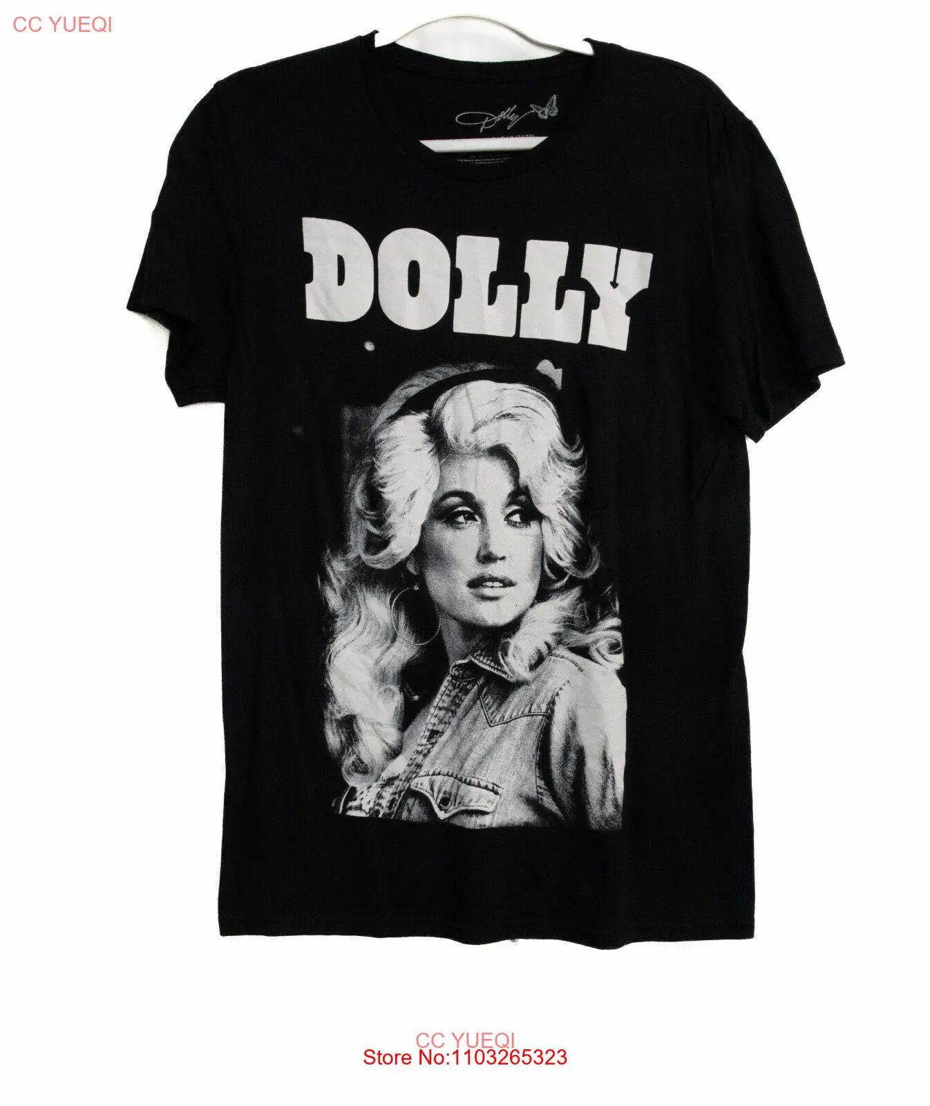 Мужская черная футболка Dolly Parton с графическим принтом пуловер круглым вырезом и
