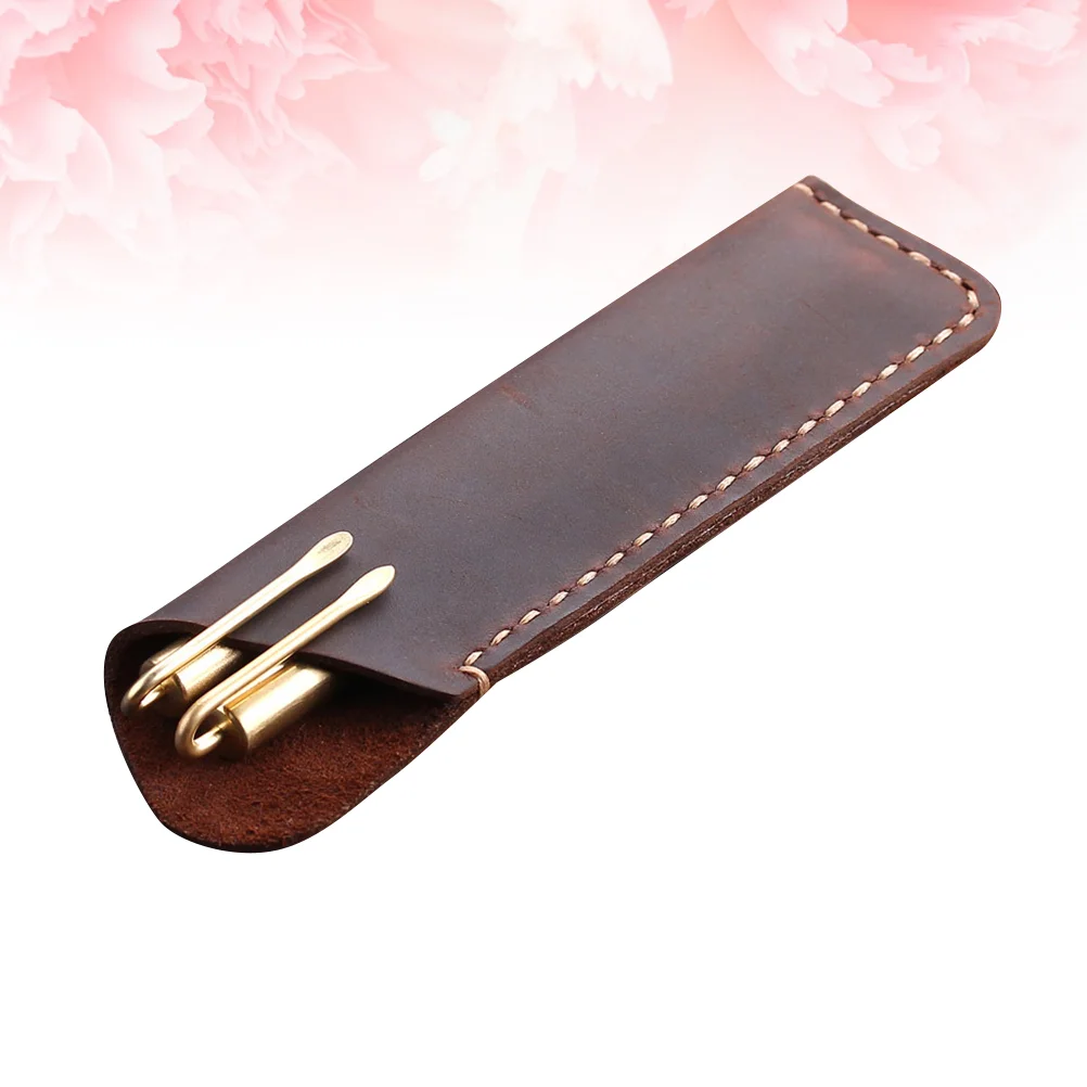 

Pen Pouch Gift Case Paper Holder Handles Brown Kraft Storage Retro Pocket Roll Pens Box Jewelry Sleeve Leaf Synth Wrap Protector