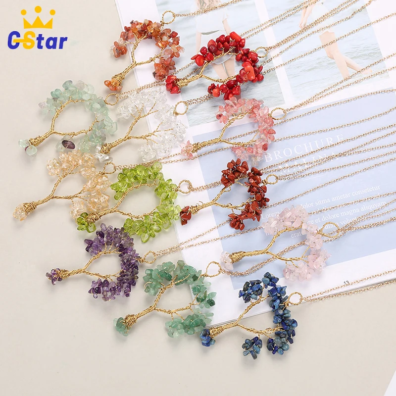 Tree of Life Pendant Natural Crystal Quartz Necklace Amethyst Turquoise Lapis Gemstone Necklaces For Mother's Day Family Gift
Tree of Life Pendant Natural Crystal Quartz Necklace Amethyst Turquoise Lapis Gemstone Necklaces For Mother's Day Family Gift