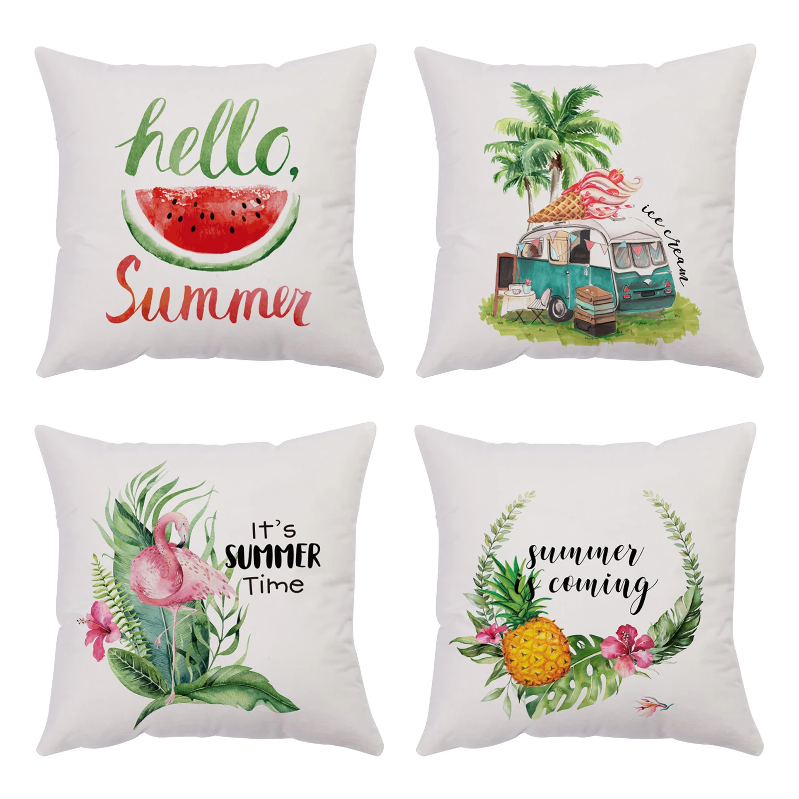4pcs 45x45cm Car Seat Bed Pillow Case Chair Living Room Tropical Fruit Square Home Sofa Bedroom Zipper Summer Decorative Cushion
4pcs 45x45cm Car Seat Bed Pillow Case Chair Living Room Tropical Fruit Square Home Sofa Bedroom Zipper Summer Decorative Cushion