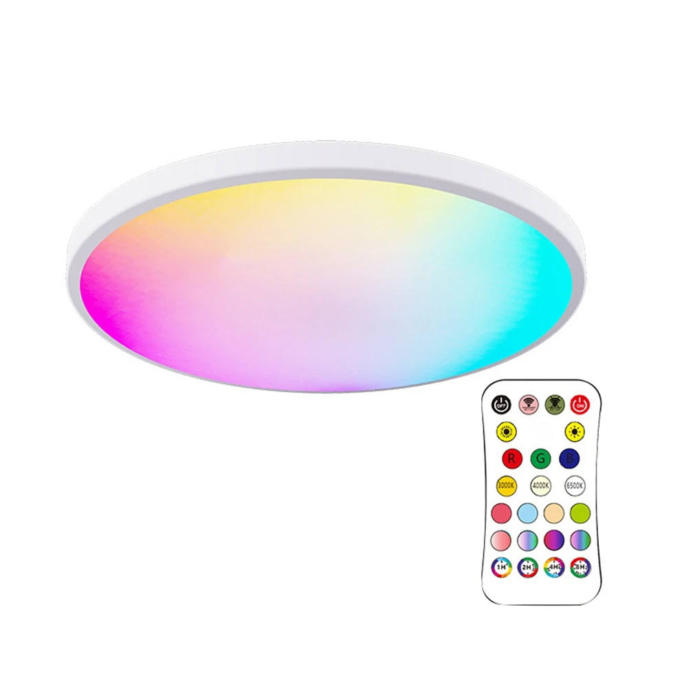 

12 Inch 24W RGBCW Full Color Ceiling Light 3000K-6500K Dimming Color Matching Bluetooth Voice Ceiling Light US 110V-130V