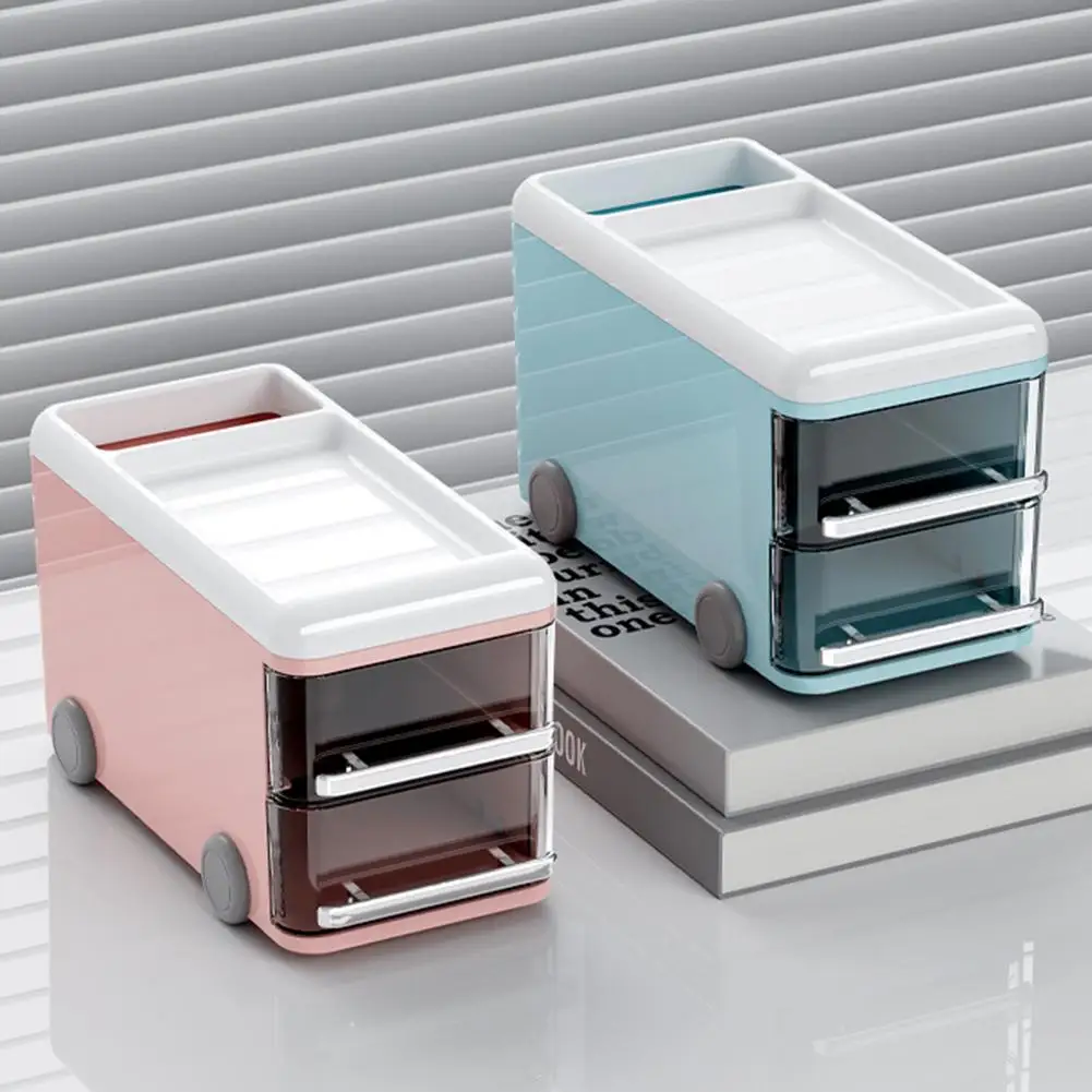 

Transparent and visible drawers pull out smoothly and are dust-proof Home and office countertop storage supplies