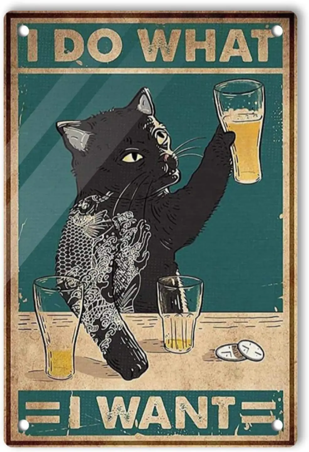 

Металлический знак Ностальгия в виде черной кошки, я делаю то, что хочу, винтажные жестяные знаки, ретро легкий алюминиевый знак, настенное и...