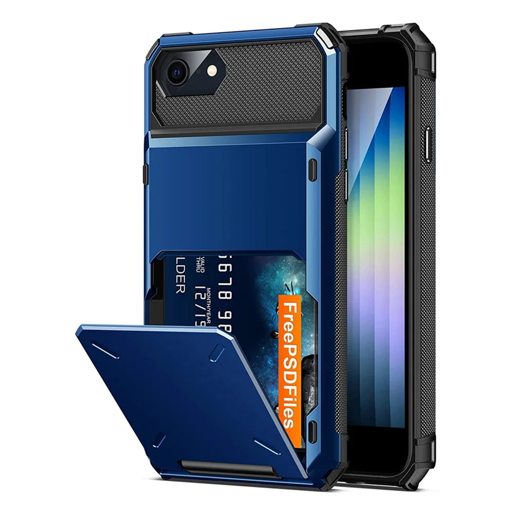 

For iPhone SE 2022 2020 Case Wallet 5-Card ID Slot Credit Card Holder Flip Hidden Pocket Cover For iPhone SE3 SE2 SE 2022 Coque