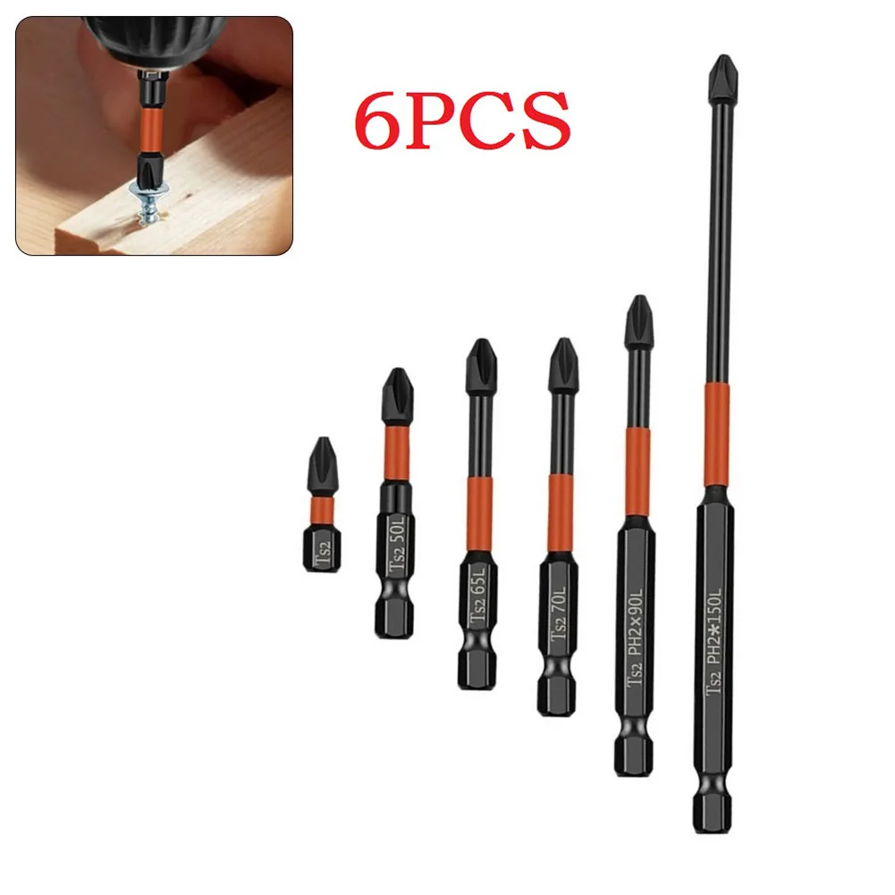 6PCS PH2 Magnetic Batch Head Cross Screwdriver Hardness Drill Bit Impact Screw 25/50/65/70/90/150mm For Hand Drill Drilling Tool
6PCS PH2 Magnetic Batch Head Cross Screwdriver Hardness Drill Bit Impact Screw 25/50/65/70/90/150mm For Hand Drill Drilling Tool