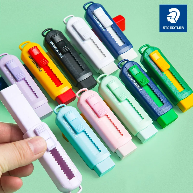 

1pc STAEDTLER Eraser 525 PS1S Wipe clean without PVC telescopic pushable Color Macaron Eraser Safety and environmental