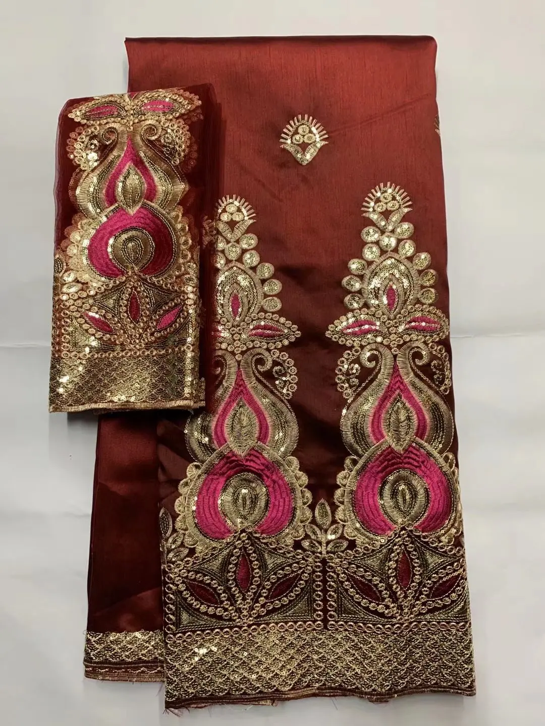 5+2yard African George Fabric High Quality Indian Raw Silk George Wrappers Hot Nigerian Lace Fabrics Set with Blouse for Wedding
5+2yard African George Fabric High Quality Indian Raw Silk George Wrappers Hot Nigerian Lace Fabrics Set with Blouse for Wedding