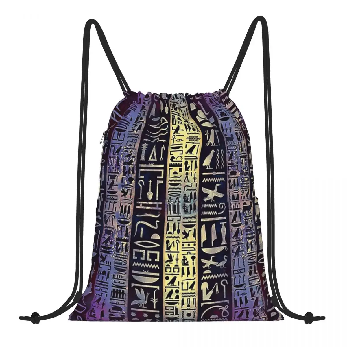 

Hieroglyphs On Purple Violet Painted Texture Ancient Egypt Egyptian Africa Teenager Storage Backpack Women Cosplay Camping Bags