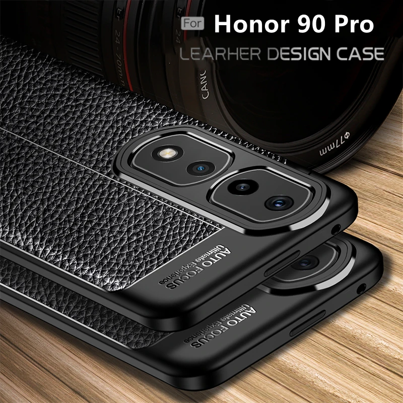 

Fo Honor 90 Case Cover Huawei Honor 90 Pro 5G Capas Armor Shockproof Phone Bumper Back Soft TPU Leather Cover Honor 90 5G Fundas