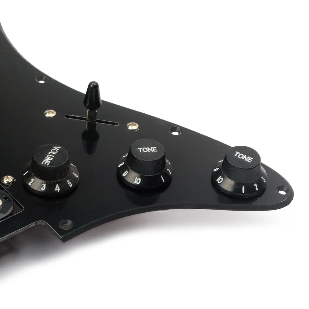 SSH Loaded Prewired Guitar Pickguard Pickup Set For ST Electric Guitars Black 5 Way Switch Volume Tone Control Knobs Accessories
SSH Loaded Prewired Guitar Pickguard Pickup Set For ST Electric Guitars Black 5 Way Switch Volume Tone Control Knobs Accessories